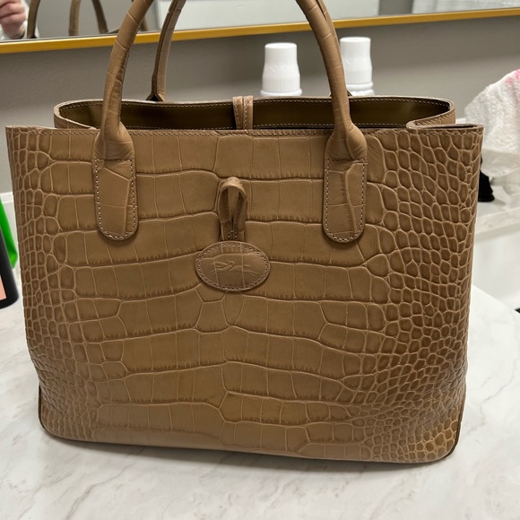 Longchamp Roseau beautiful croc embossed - Picture 4 of 9
